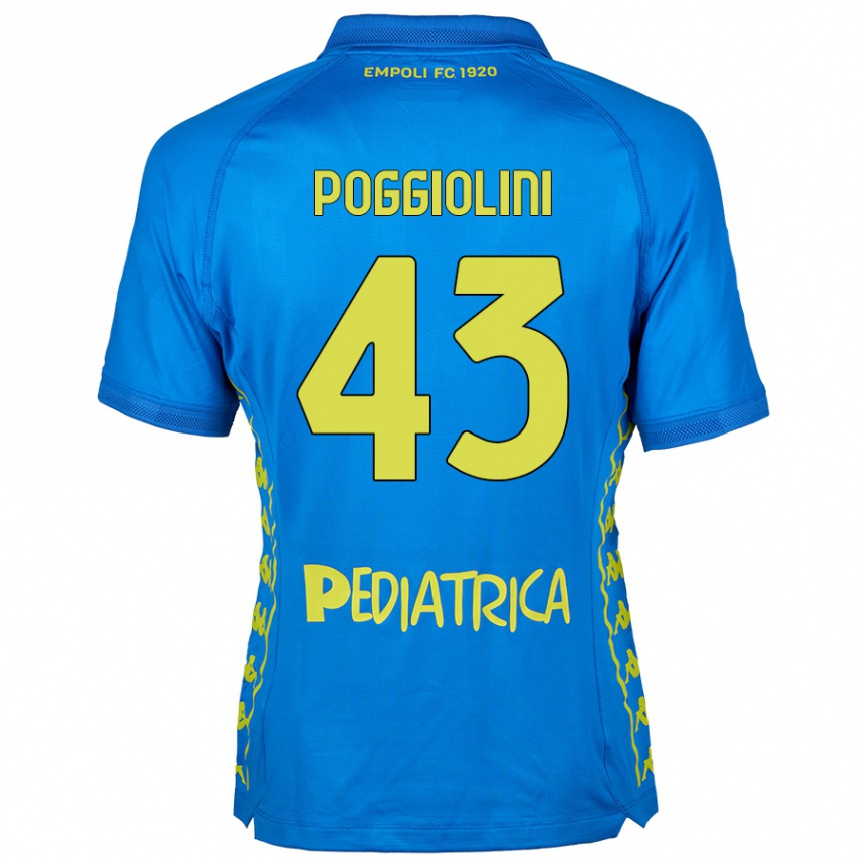 Kids Football Duccio Poggiolini #43 Blue Home Jersey 2024/25 T-Shirt Canada