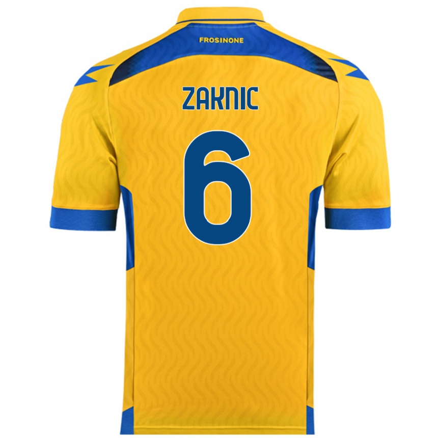 Kids Football Lazar Zaknic #6 Yellow Home Jersey 2024/25 T-Shirt Canada