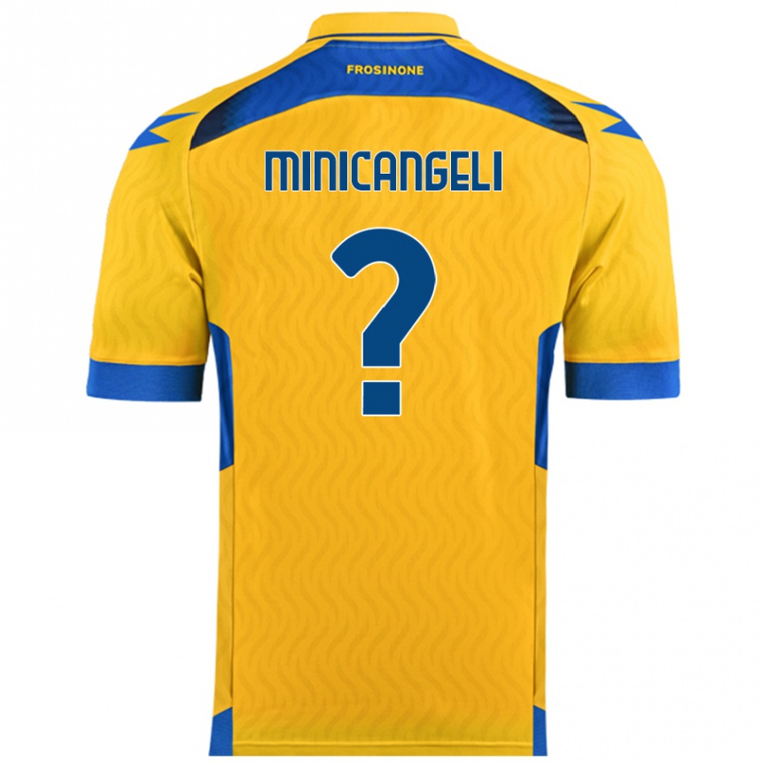 Kids Football Francesco Minicangeli #0 Yellow Home Jersey 2024/25 T-Shirt Canada