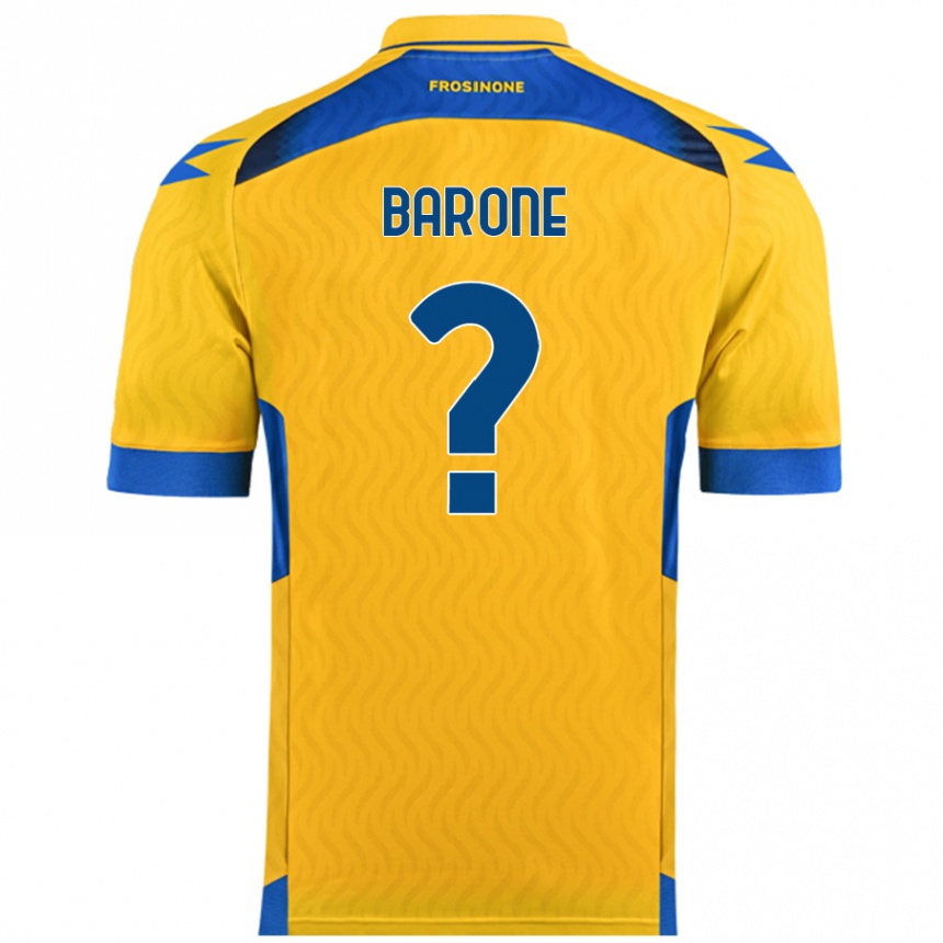 Enfant Football Maillot Filippo Barone #0 Jaune Tenues Domicile 2024/25 Canada