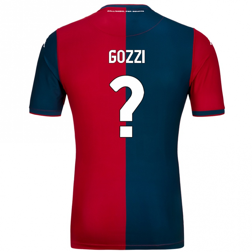 Kids Football Paolo Gozzi #0 Red Dark Blue Home Jersey 2024/25 T-Shirt Canada