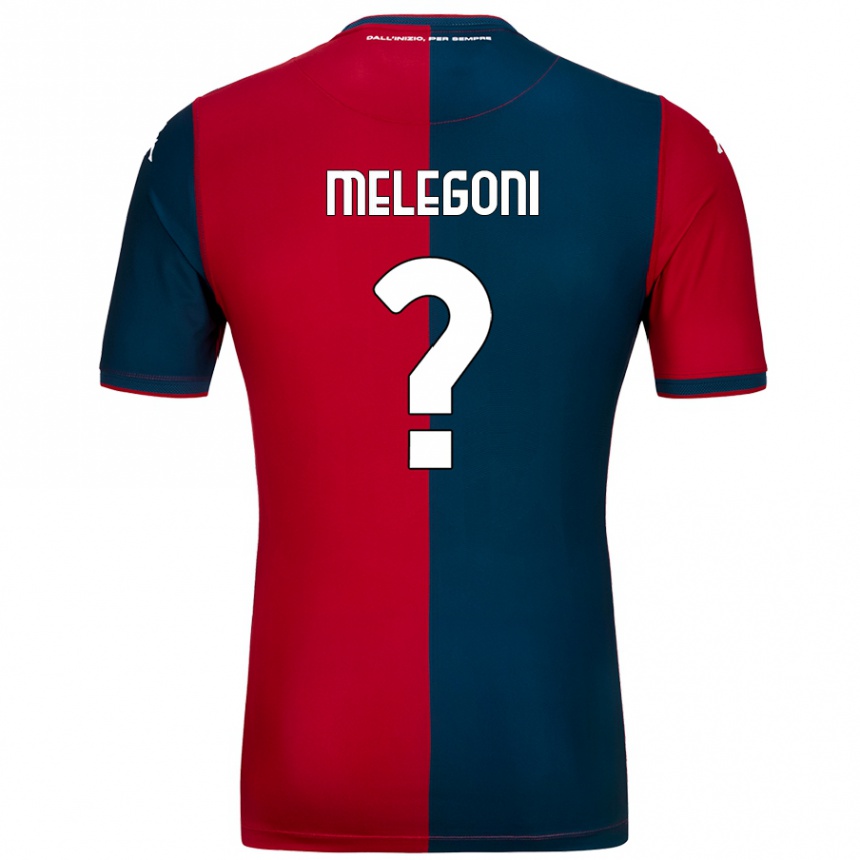 Kids Football Filippo Melegoni #0 Red Dark Blue Home Jersey 2024/25 T-Shirt Canada