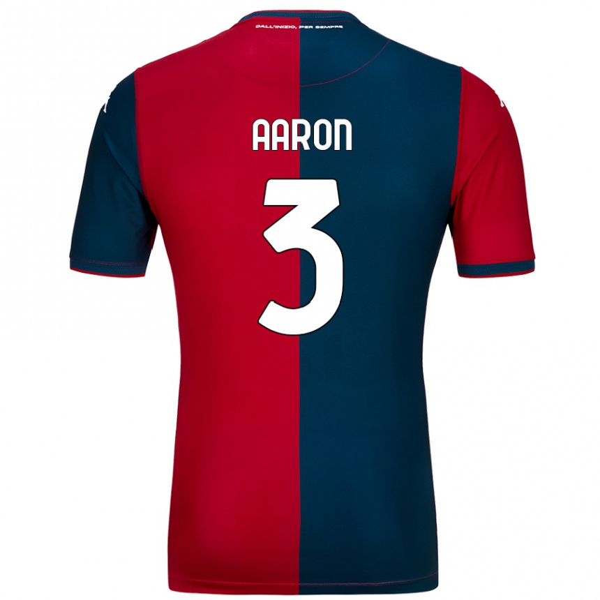 Kids Football Aarón Martín #3 Red Dark Blue Home Jersey 2024/25 T-Shirt Canada