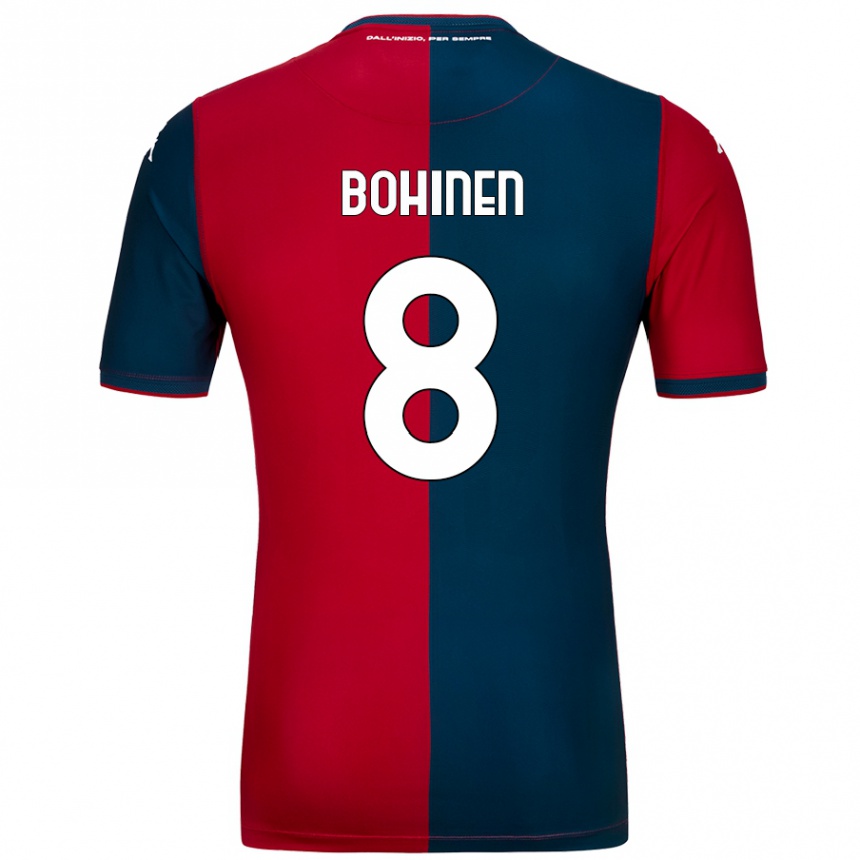 Kids Football Emil Bohinen #8 Red Dark Blue Home Jersey 2024/25 T-Shirt Canada