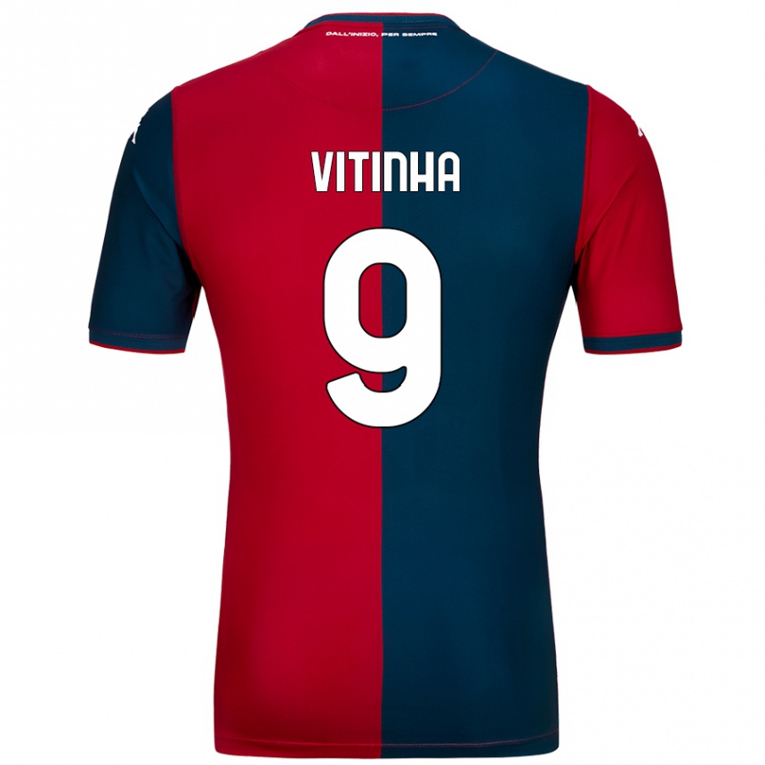 Kids Football Vitinha #9 Red Dark Blue Home Jersey 2024/25 T-Shirt Canada