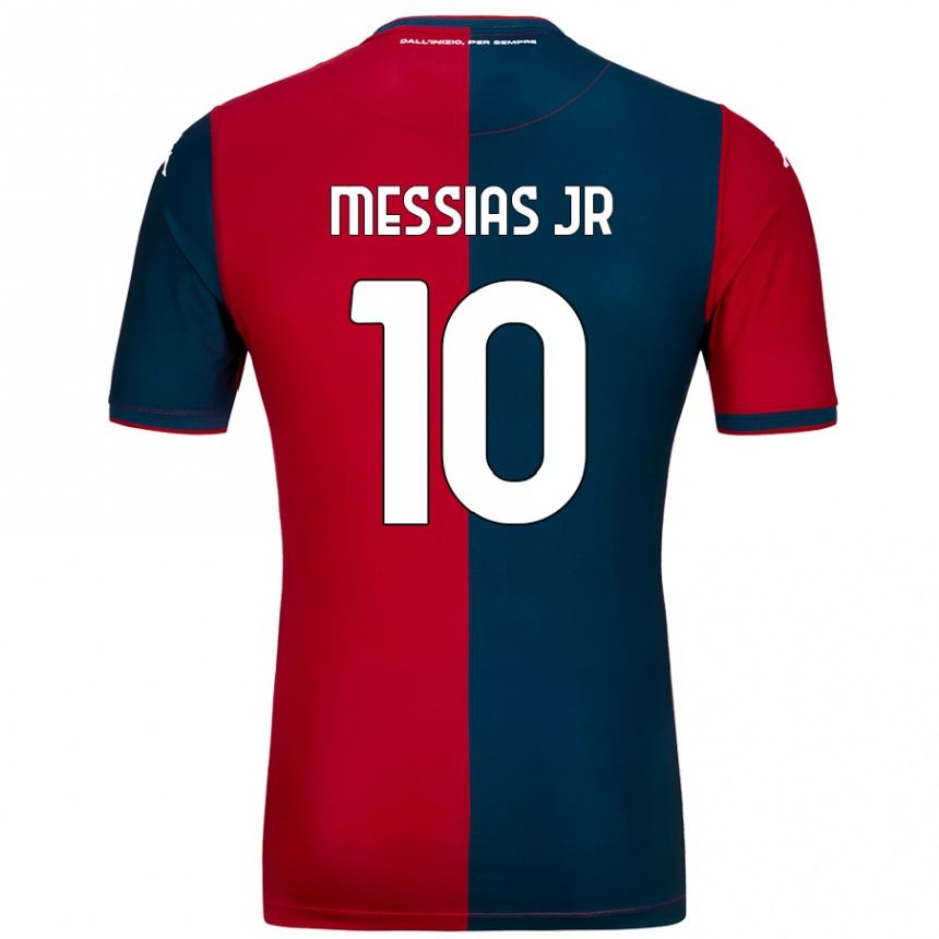 Kids Football Junior Messias #10 Red Dark Blue Home Jersey 2024/25 T-Shirt Canada