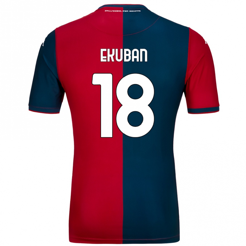 Kids Football Caleb Ekuban #18 Red Dark Blue Home Jersey 2024/25 T-Shirt Canada