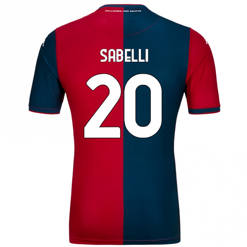 Kids Football Stefano Sabelli #20 Red Dark Blue Home Jersey 2024/25 T-Shirt Canada