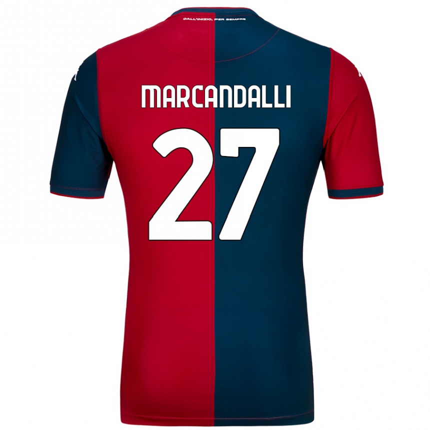 Kids Football Alessandro Marcandalli #27 Red Dark Blue Home Jersey 2024/25 T-Shirt Canada