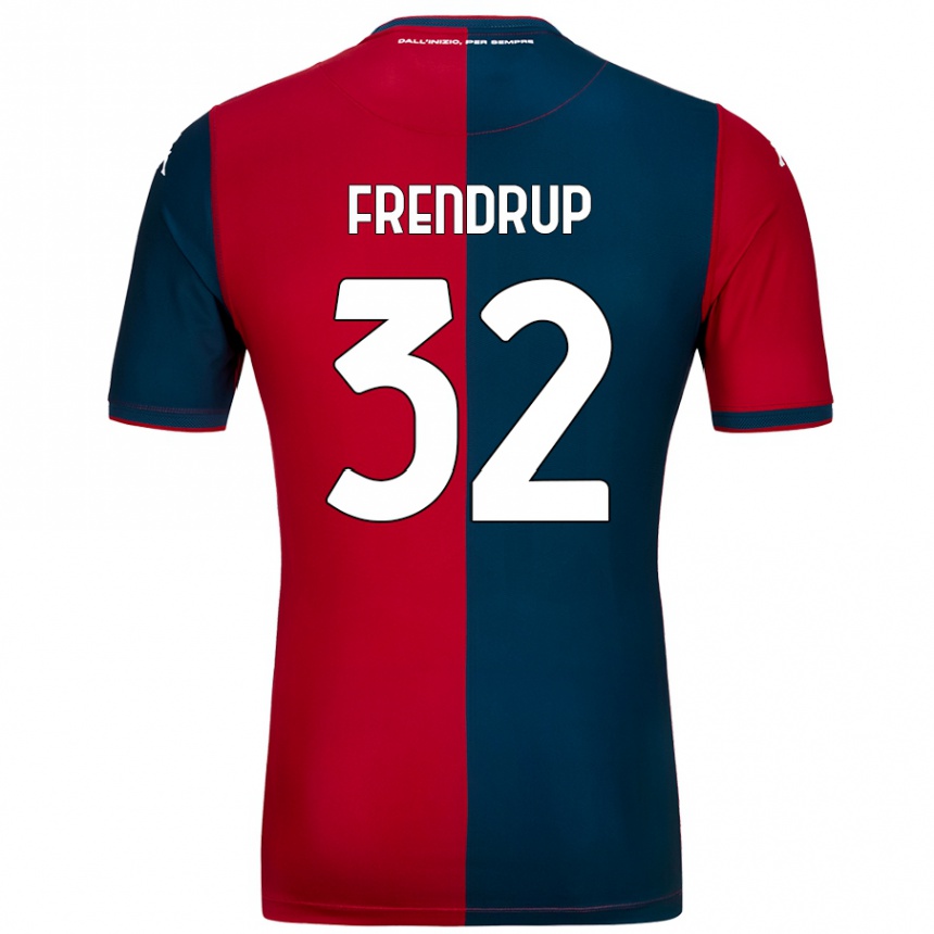 Kids Football Morten Frendrup #32 Red Dark Blue Home Jersey 2024/25 T-Shirt Canada