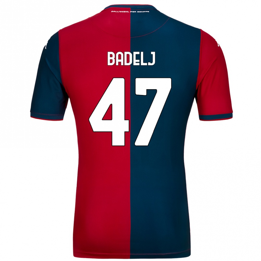 Kids Football Milan Badelj #47 Red Dark Blue Home Jersey 2024/25 T-Shirt Canada