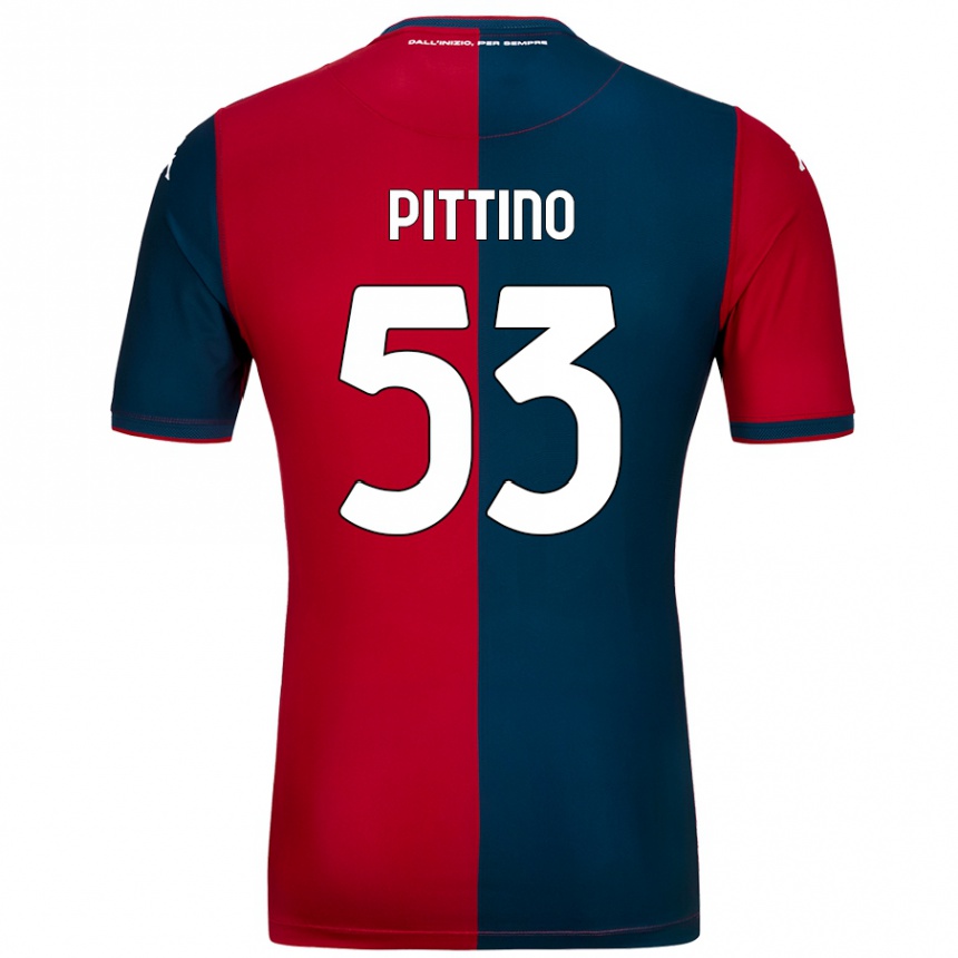 Kids Football Tommaso Pittino #53 Red Dark Blue Home Jersey 2024/25 T-Shirt Canada