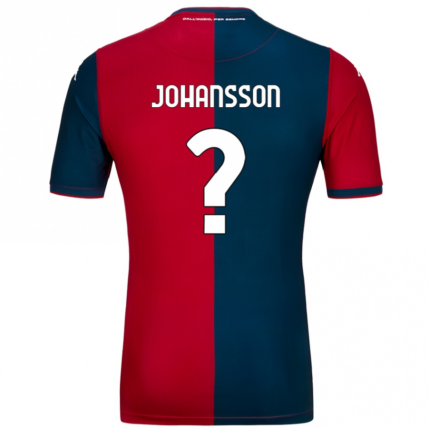 Kids Football Vincent Johansson #0 Red Dark Blue Home Jersey 2024/25 T-Shirt Canada