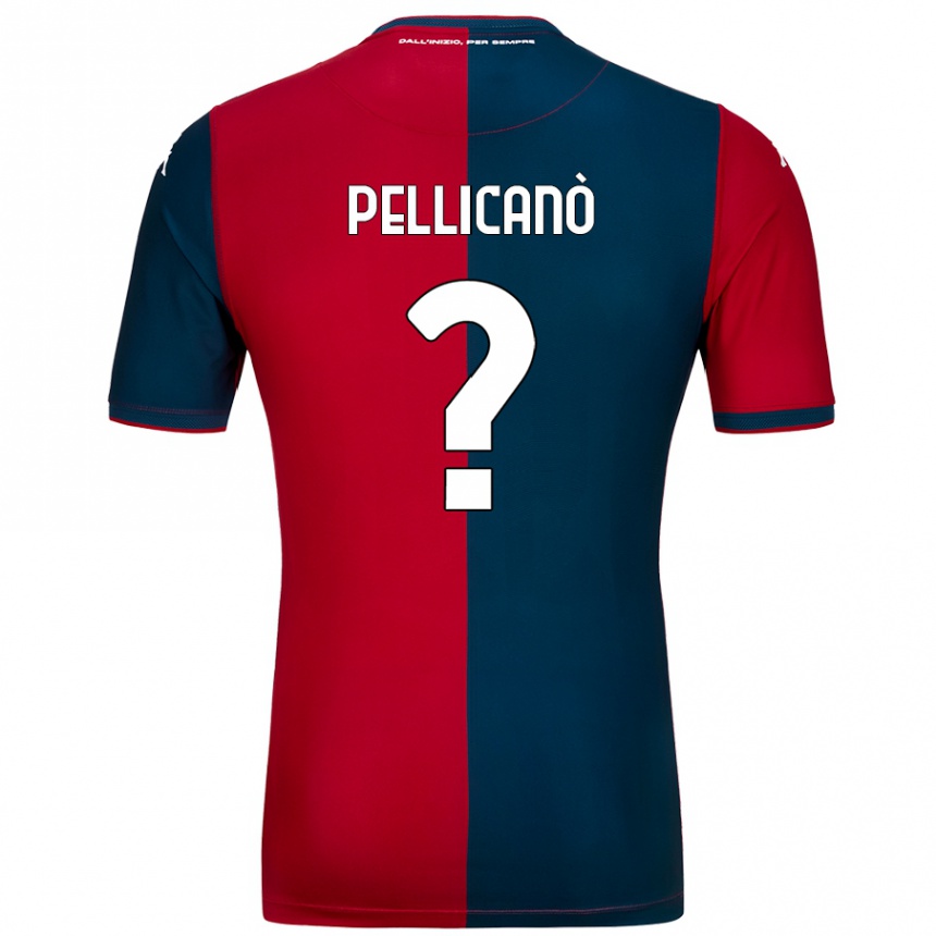 Kids Football Antonino Pellicanò #0 Red Dark Blue Home Jersey 2024/25 T-Shirt Canada