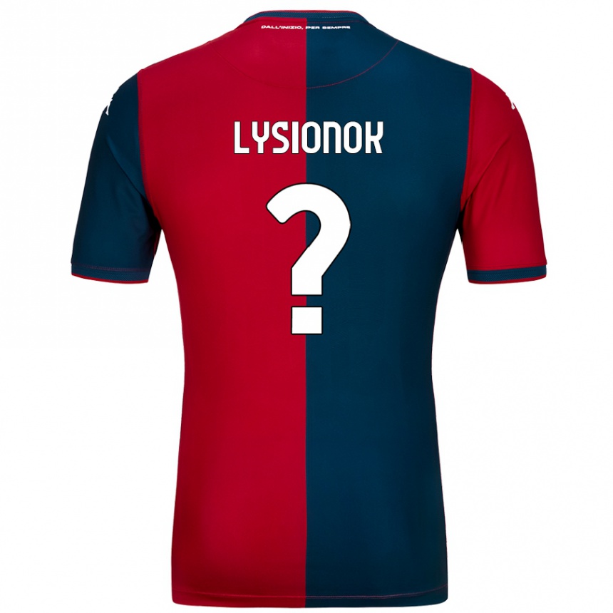 Kids Football Ernestas Lysionok #0 Red Dark Blue Home Jersey 2024/25 T-Shirt Canada