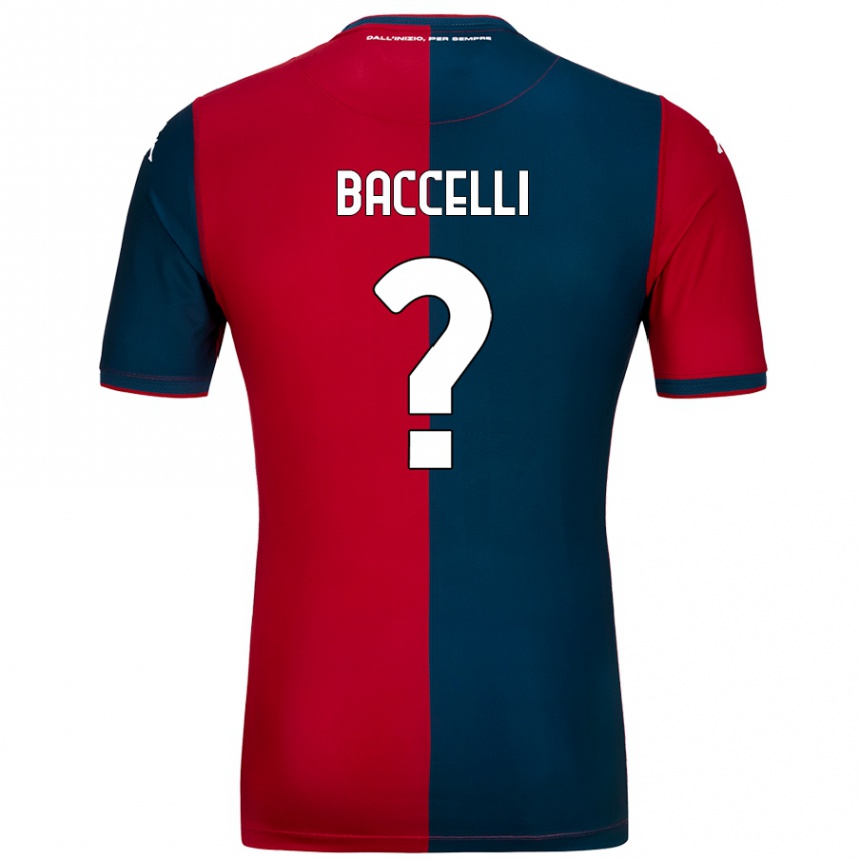 Kids Football Pietro Baccelli #0 Red Dark Blue Home Jersey 2024/25 T-Shirt Canada