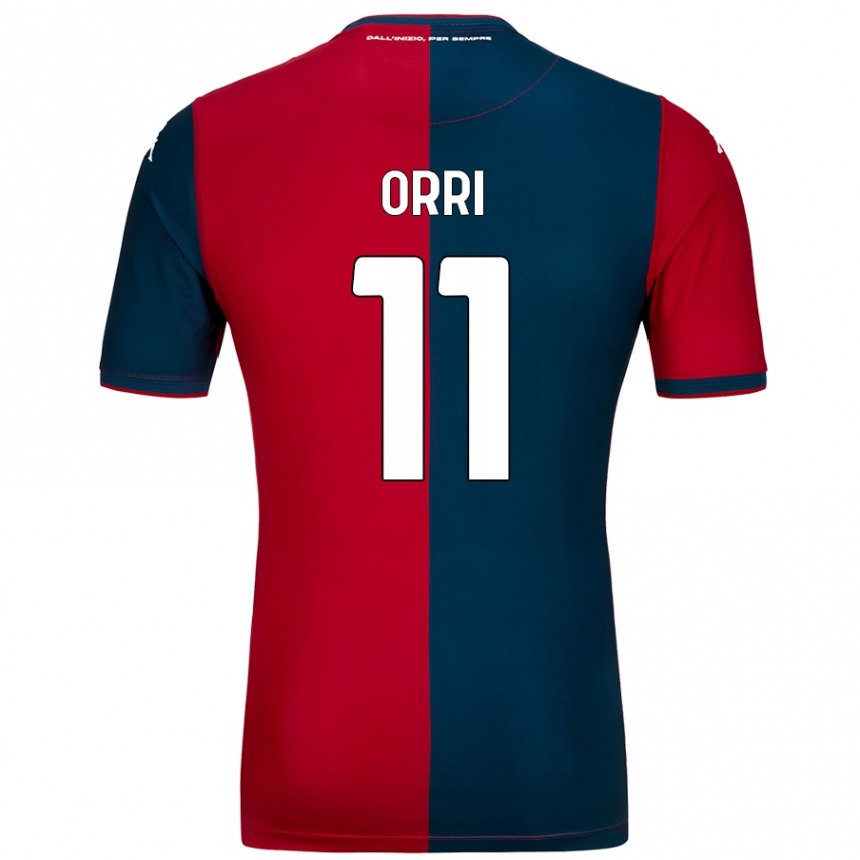 Kids Football Ágúst Orri Thorsteinsson #11 Red Dark Blue Home Jersey 2024/25 T-Shirt Canada