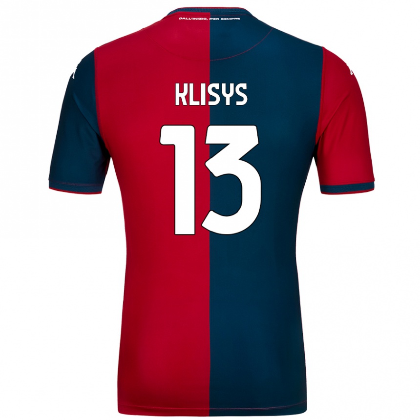 Kids Football Lukas Klisys #13 Red Dark Blue Home Jersey 2024/25 T-Shirt Canada