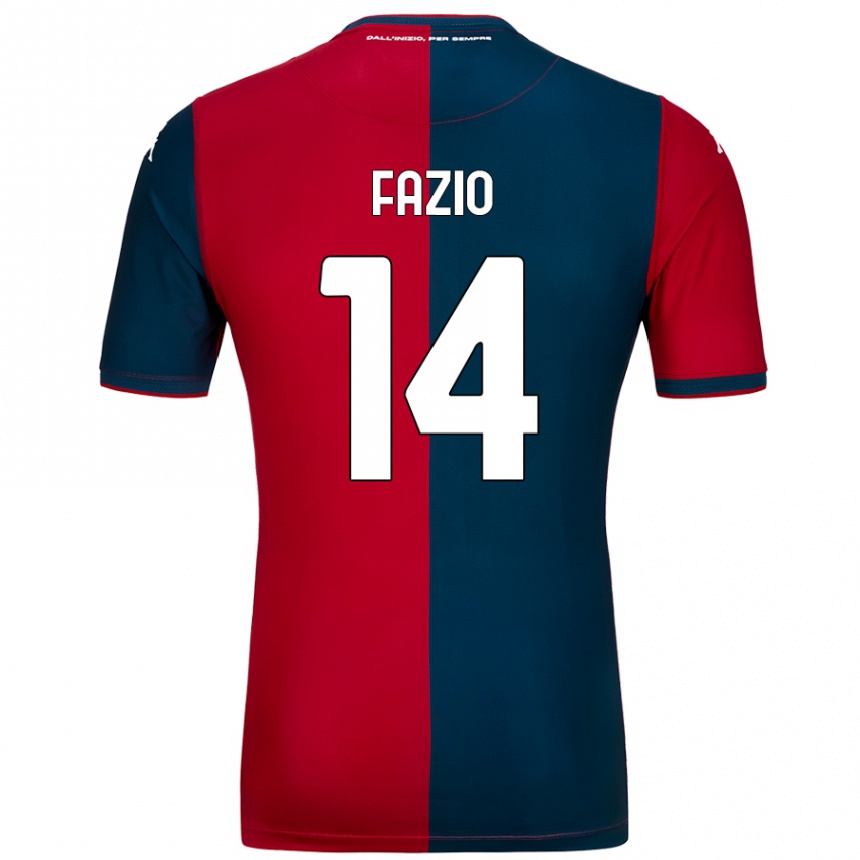 Kids Football Tommaso Fazio #14 Red Dark Blue Home Jersey 2024/25 T-Shirt Canada