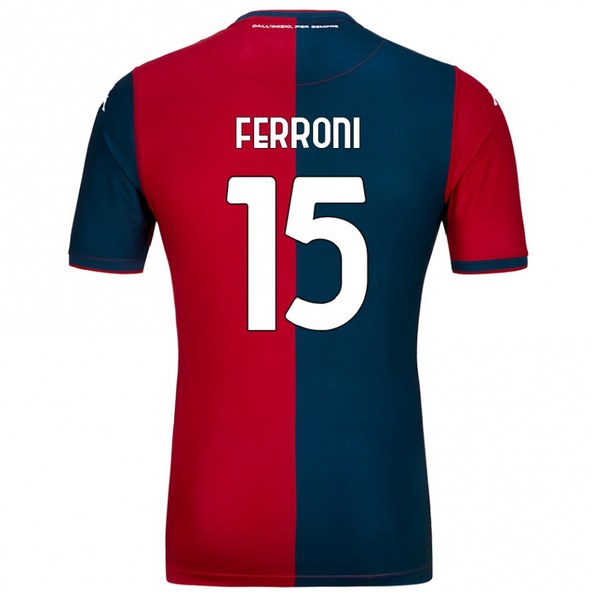 Kids Football Leonardo Ferroni #15 Red Dark Blue Home Jersey 2024/25 T-Shirt Canada