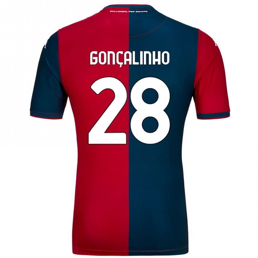 Kids Football João Gonçalinho #28 Red Dark Blue Home Jersey 2024/25 T-Shirt Canada