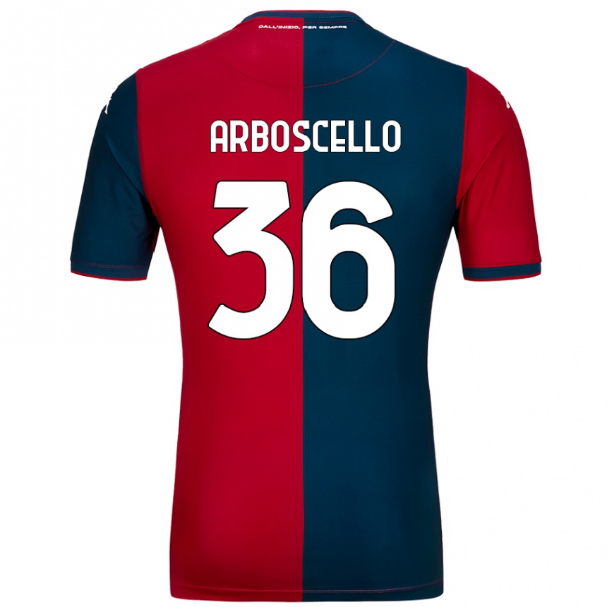 Kids Football Riccardo Arboscello #36 Red Dark Blue Home Jersey 2024/25 T-Shirt Canada