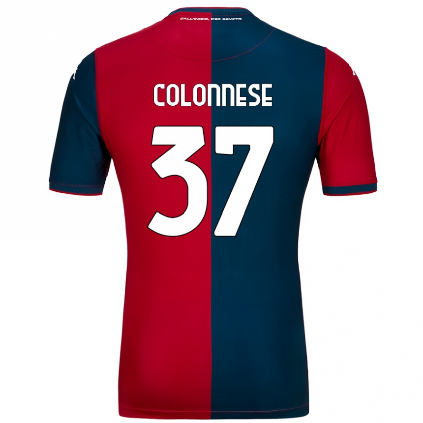 Kids Football Lorenzo Colonnese #37 Red Dark Blue Home Jersey 2024/25 T-Shirt Canada