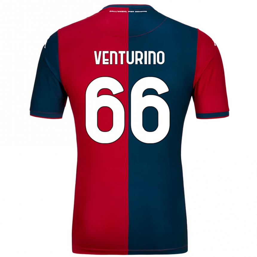 Kids Football Lorenzo Venturino #66 Red Dark Blue Home Jersey 2024/25 T-Shirt Canada