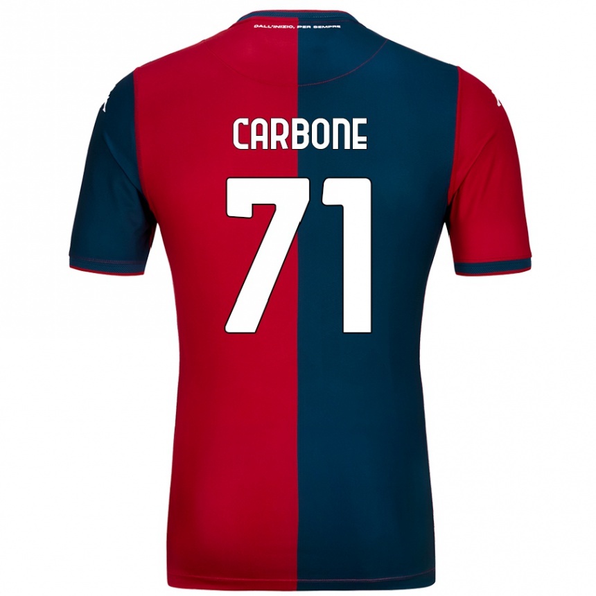 Kids Football Filippo Carbone #71 Red Dark Blue Home Jersey 2024/25 T-Shirt Canada