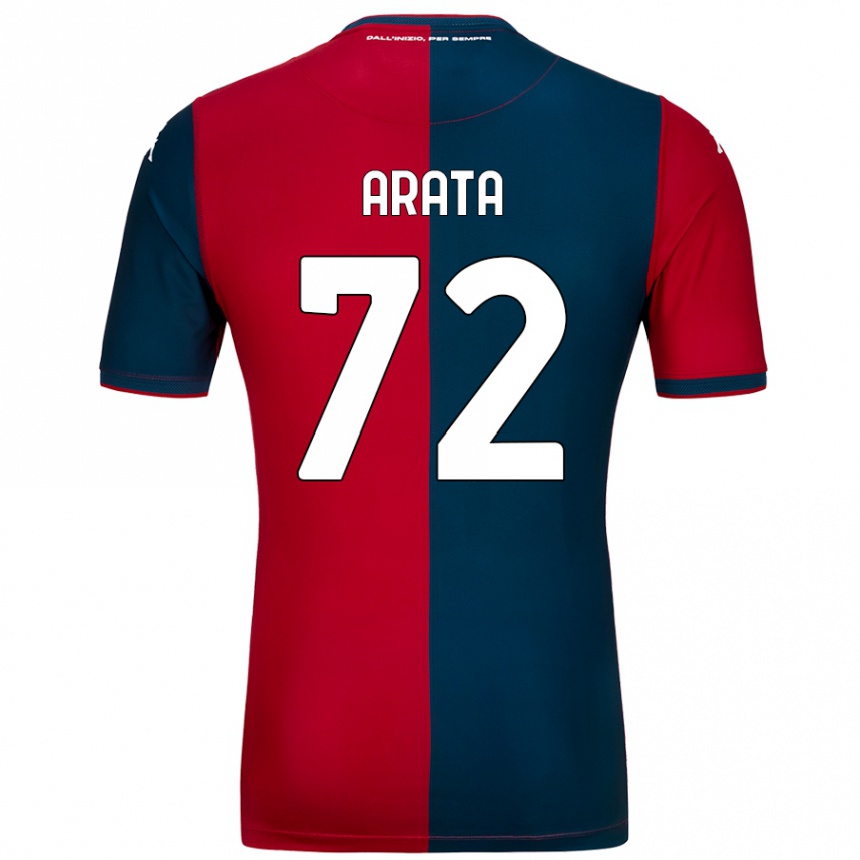 Kids Football Stefano Arata #72 Red Dark Blue Home Jersey 2024/25 T-Shirt Canada