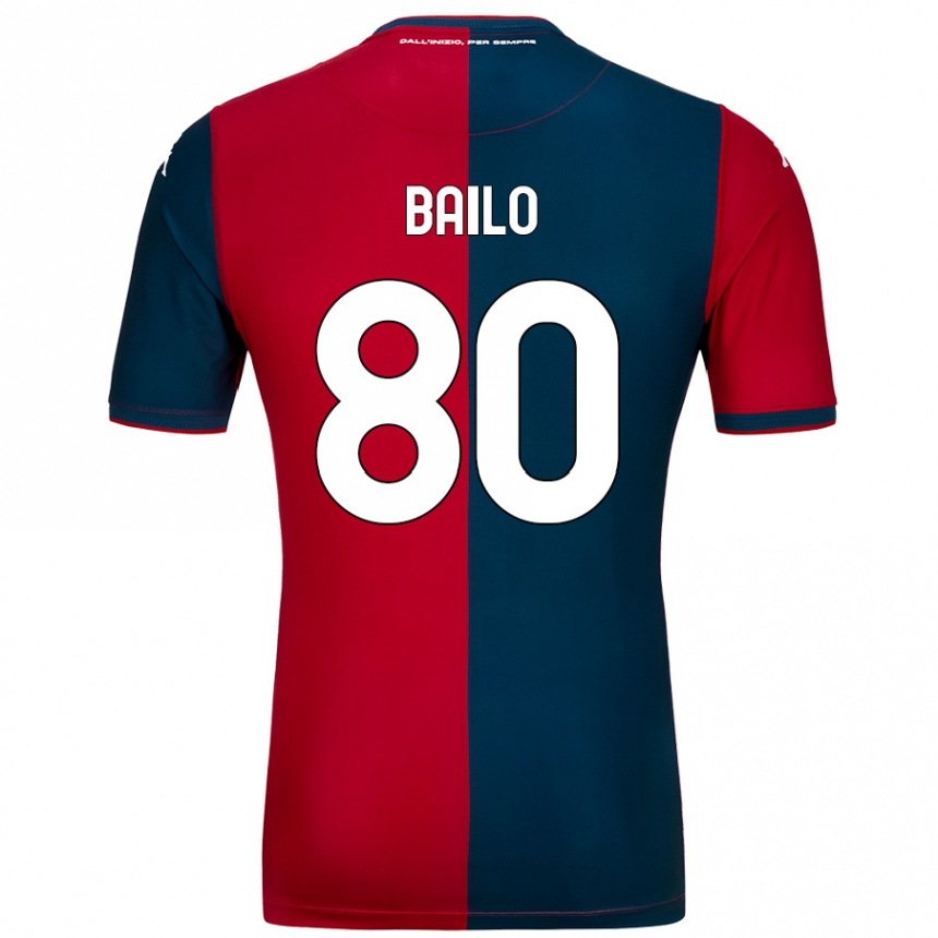 Kids Football Giorgio Bailo #80 Red Dark Blue Home Jersey 2024/25 T-Shirt Canada