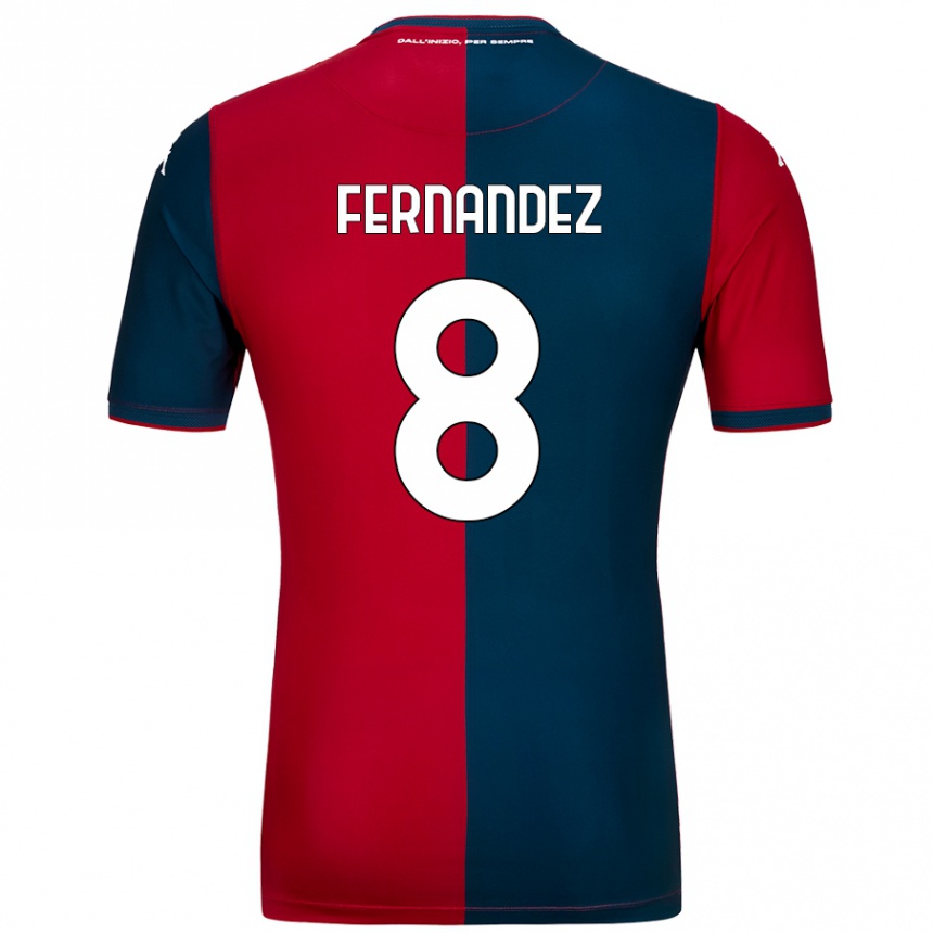 Kids Football Maria Fernandez #8 Red Dark Blue Home Jersey 2024/25 T-Shirt Canada