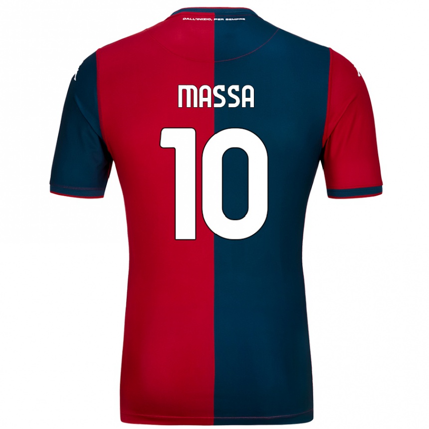 Kids Football Alessandra Massa #10 Red Dark Blue Home Jersey 2024/25 T-Shirt Canada