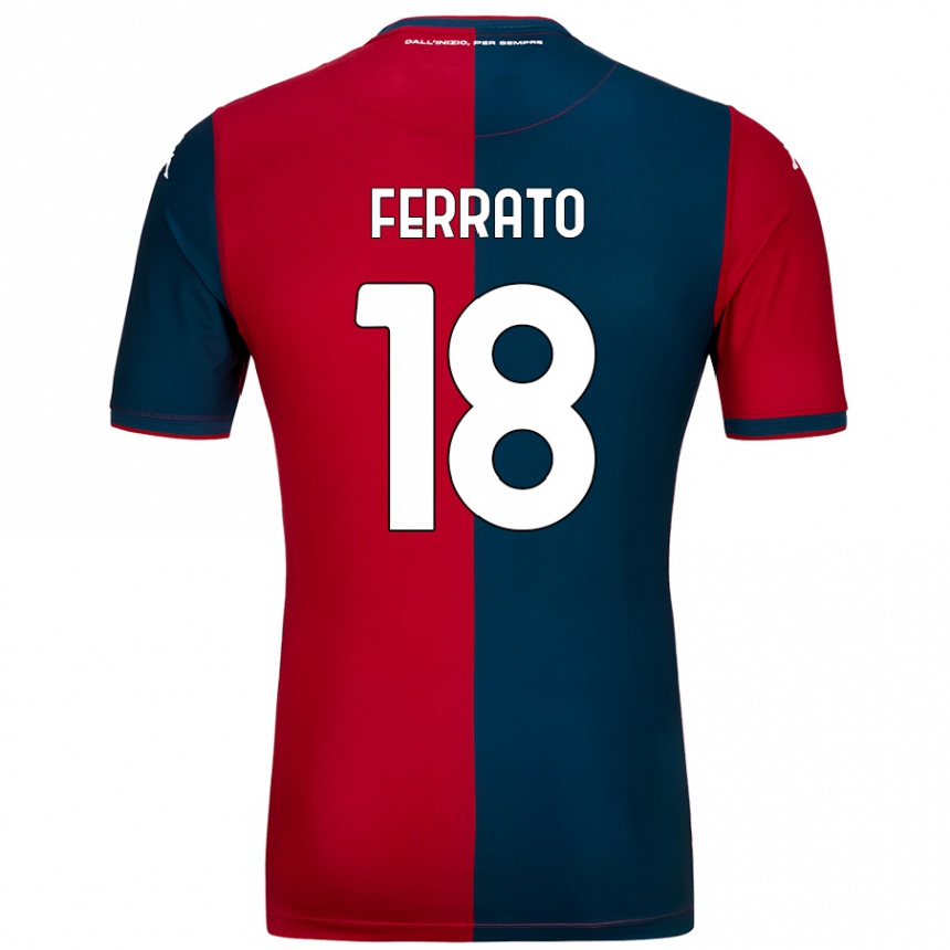 Kids Football Claudia Ferrato #18 Red Dark Blue Home Jersey 2024/25 T-Shirt Canada