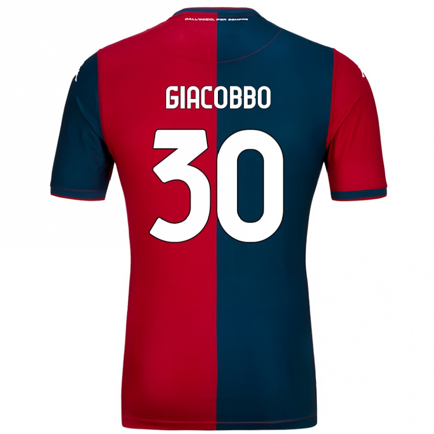 Kids Football Giulia Giacobbo #30 Red Dark Blue Home Jersey 2024/25 T-Shirt Canada