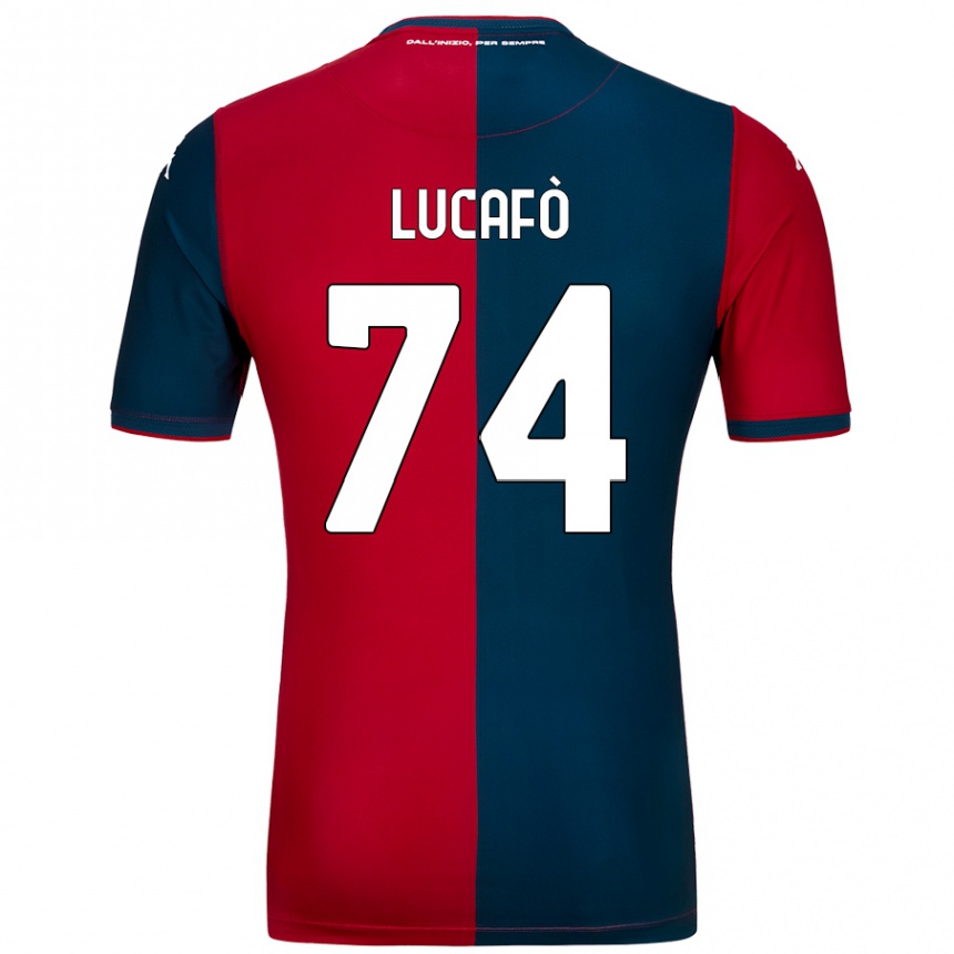 Kids Football Sara Lucafò #74 Red Dark Blue Home Jersey 2024/25 T-Shirt Canada