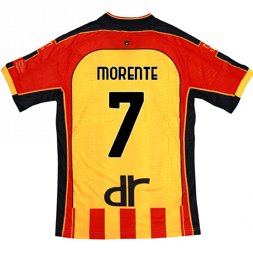 Kids Football Tete Morente #7 Yellow Red Home Jersey 2024/25 T-Shirt Canada