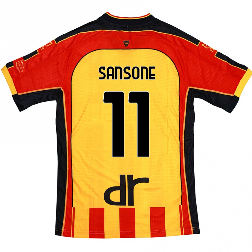 Kids Football Nicola Sansone #11 Yellow Red Home Jersey 2024/25 T-Shirt Canada