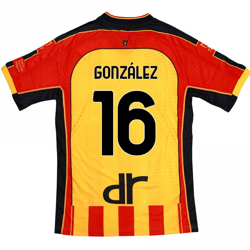 Kids Football Joan González #16 Yellow Red Home Jersey 2024/25 T-Shirt Canada