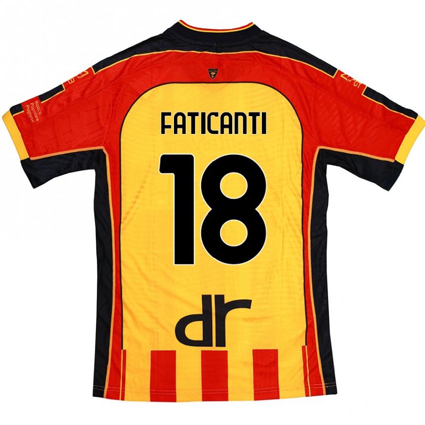 Kids Football Giacomo Faticanti #18 Yellow Red Home Jersey 2024/25 T-Shirt Canada