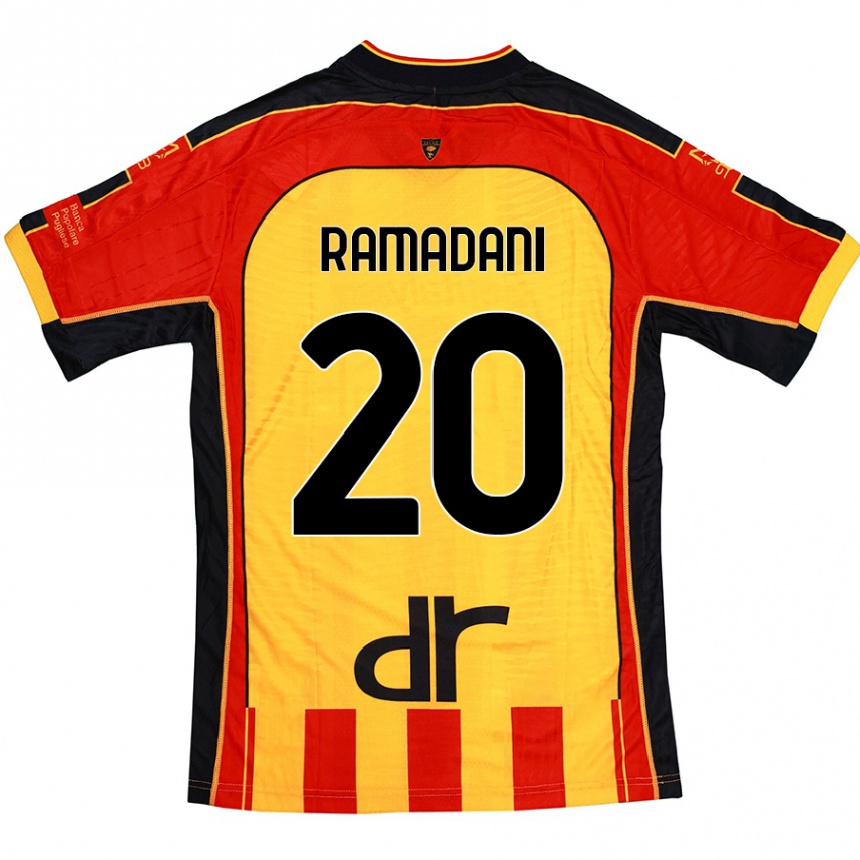 Kids Football Ylber Ramadani #20 Yellow Red Home Jersey 2024/25 T-Shirt Canada