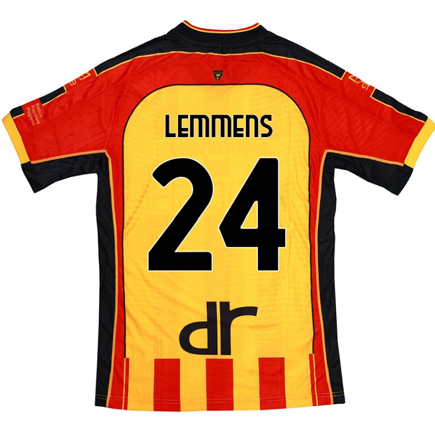 Kids Football Mats Lemmens #24 Yellow Red Home Jersey 2024/25 T-Shirt Canada