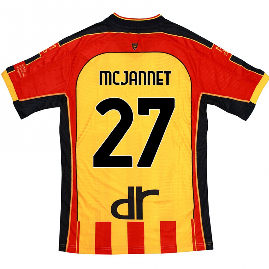 Kids Football Ed Mcjannet #27 Yellow Red Home Jersey 2024/25 T-Shirt Canada