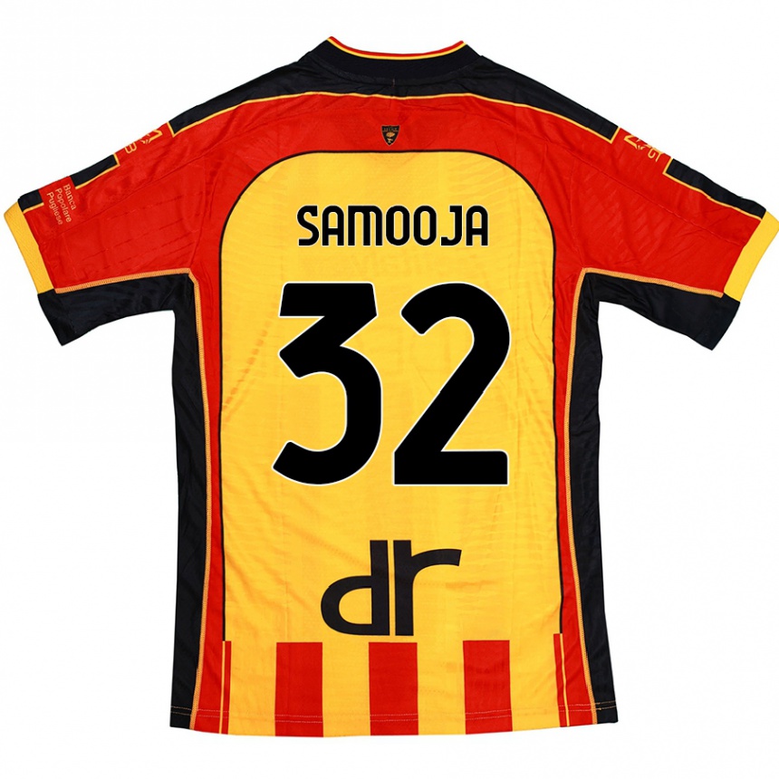 Kids Football Jasper Samooja #32 Yellow Red Home Jersey 2024/25 T-Shirt Canada