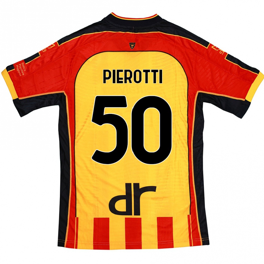 Kids Football Santiago Pierotti #50 Yellow Red Home Jersey 2024/25 T-Shirt Canada