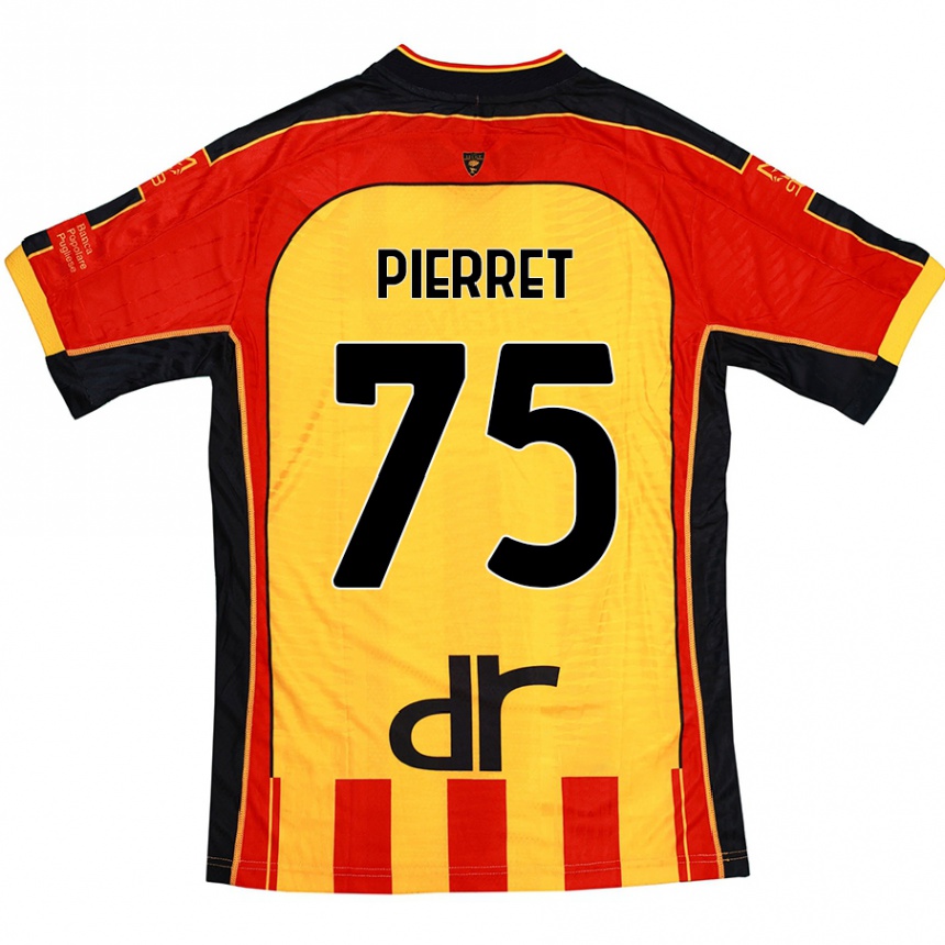 Kids Football Balthazar Pierret #75 Yellow Red Home Jersey 2024/25 T-Shirt Canada