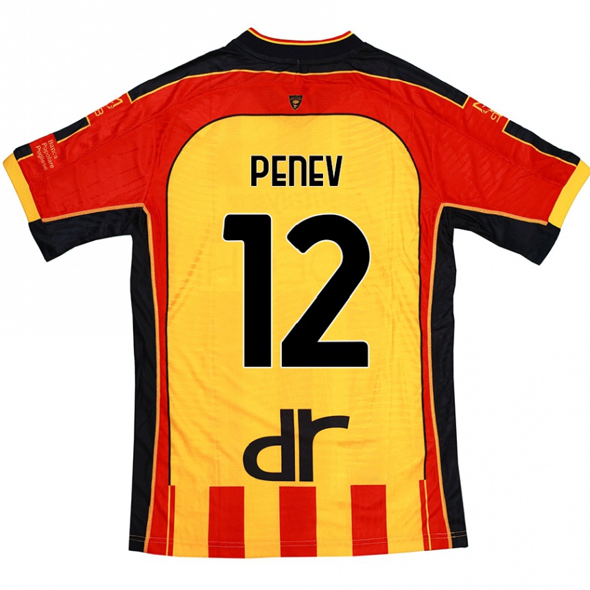 Kids Football Plamen Penev #12 Yellow Red Home Jersey 2024/25 T-Shirt Canada