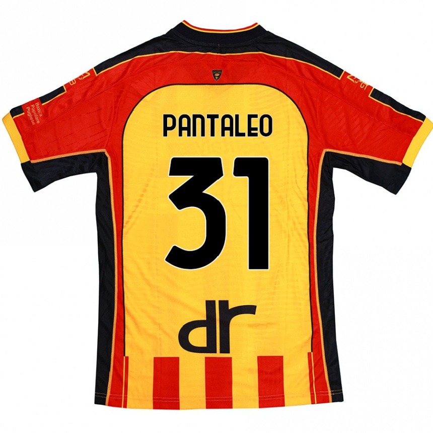 Kids Football Dario Pantaleo #31 Yellow Red Home Jersey 2024/25 T-Shirt Canada