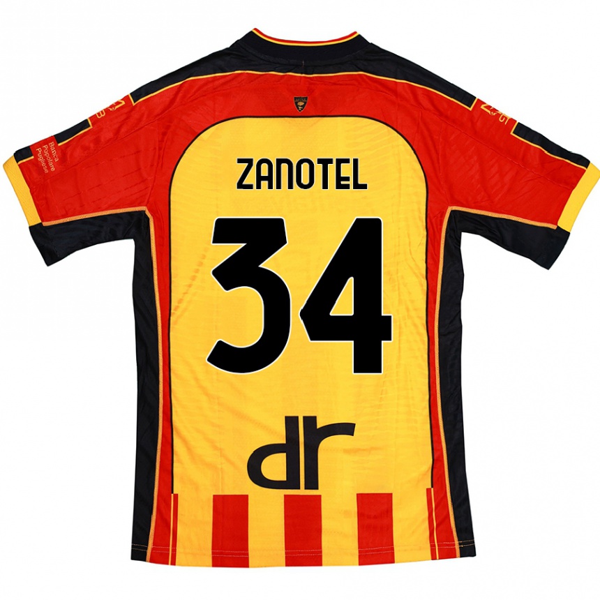 Kids Football Giovanni Zanotel #34 Yellow Red Home Jersey 2024/25 T-Shirt Canada