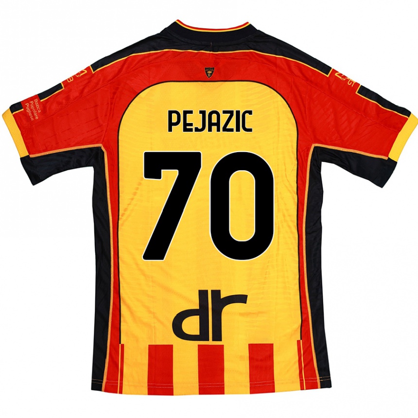 Kids Football Mario Pejazic #70 Yellow Red Home Jersey 2024/25 T-Shirt Canada